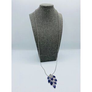 Ballet Brand Purple Ombre Silvertone Necklace Pendant 32” New